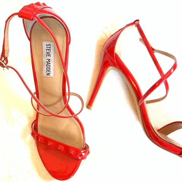 steve madden red strappy heels